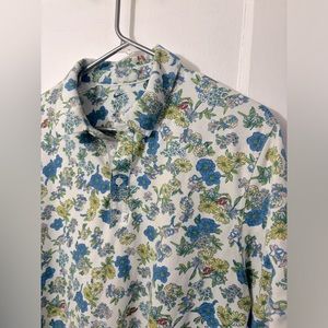 Nike Dri Fit Player Floral Print Polo collared golf shirt size Large